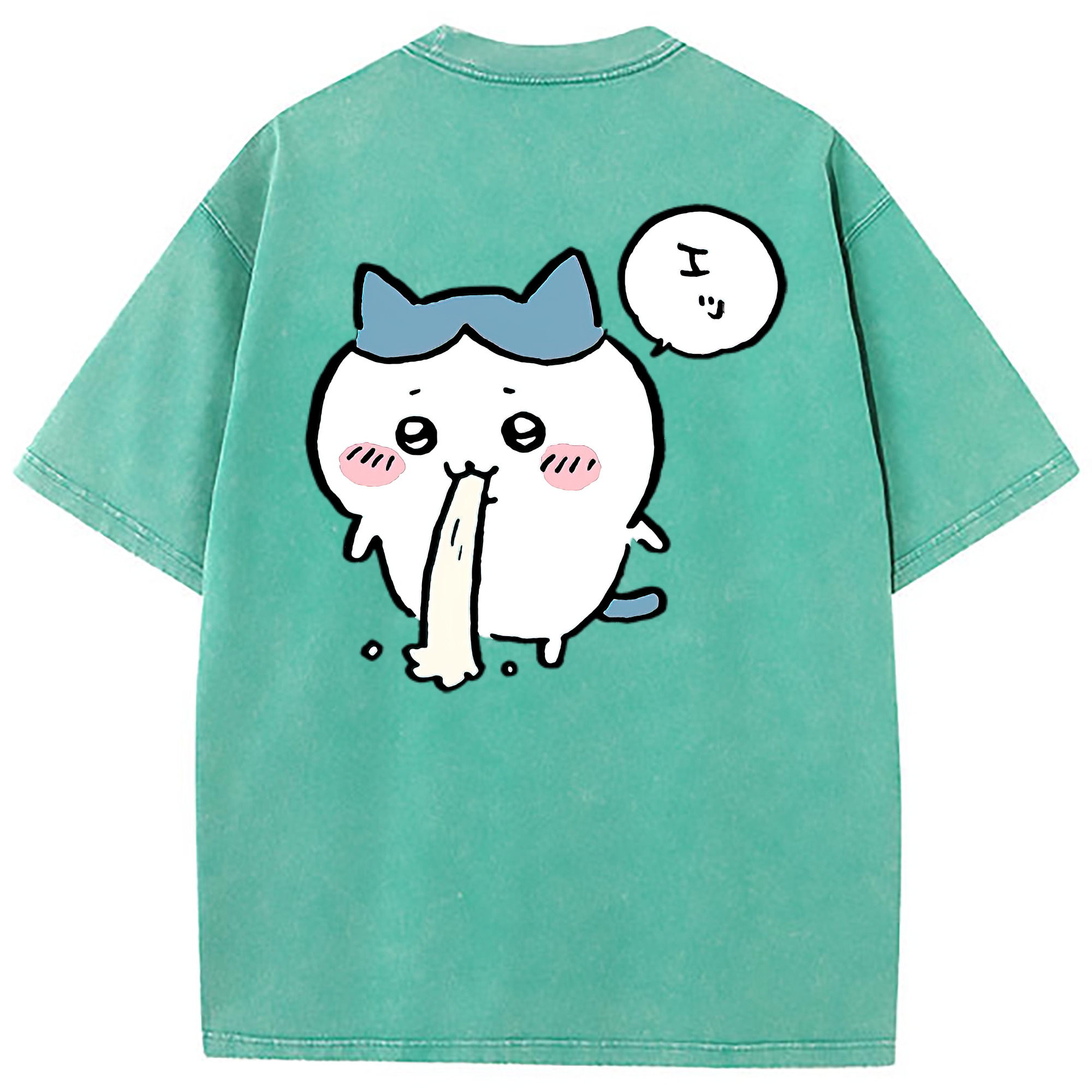 （画像用） ちいかわ ハチワレ Chii-kawa hachiware 綿100% ヴィンテージ風 半袖Tシャツ（背面プリント）